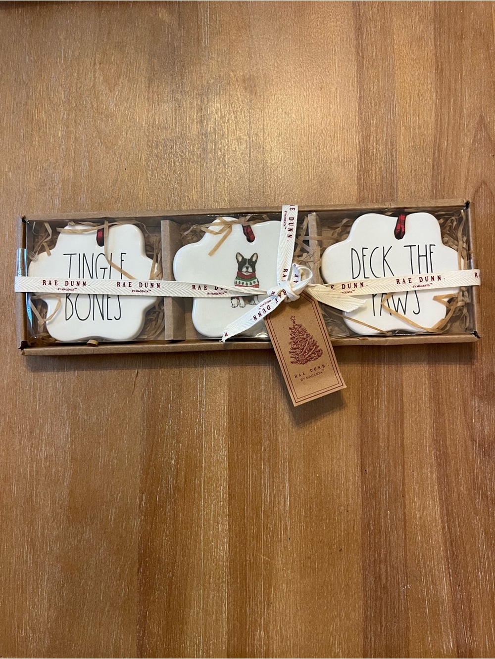 Rae Dunn Christmas Ornaments for dog lovers New in box
